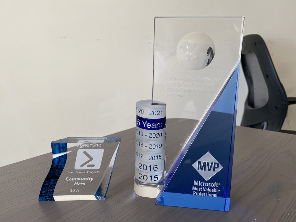 Microsoft MVP and PowerShell Community Hero award