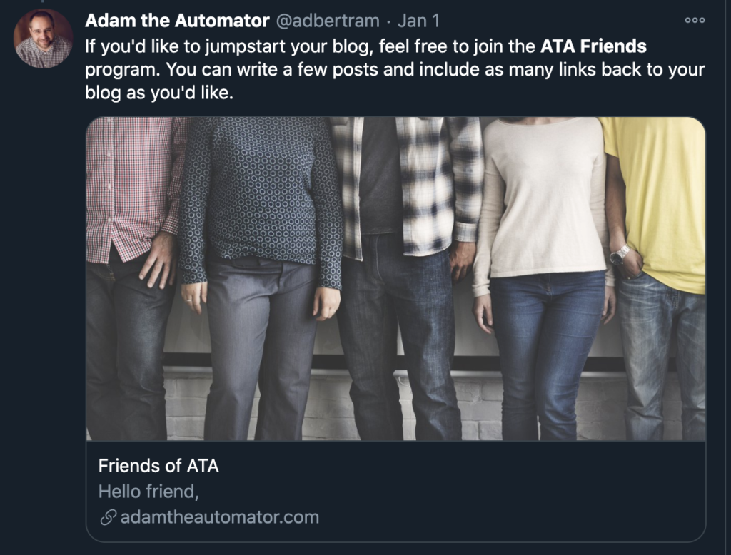 ATA Friends announcement on Twitter